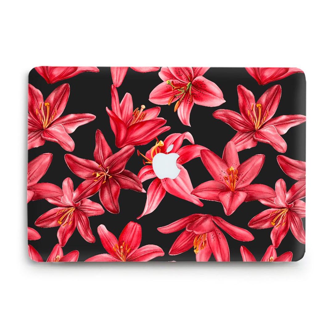 MacBook Case Aesthetic Red Lily Flowers MacBook Air 13 15 M2 M3 M4 2025 ...