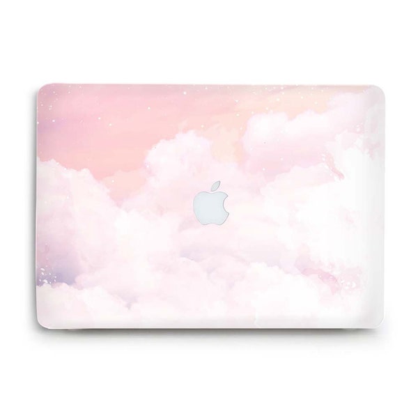 Macbook case Aesthetic Cute Clouds Pink case for Macbook Air 13 Pro 13 16 14 M2 M1 2022 2023 15 12" Nature Sky Girly Trendy Design cover