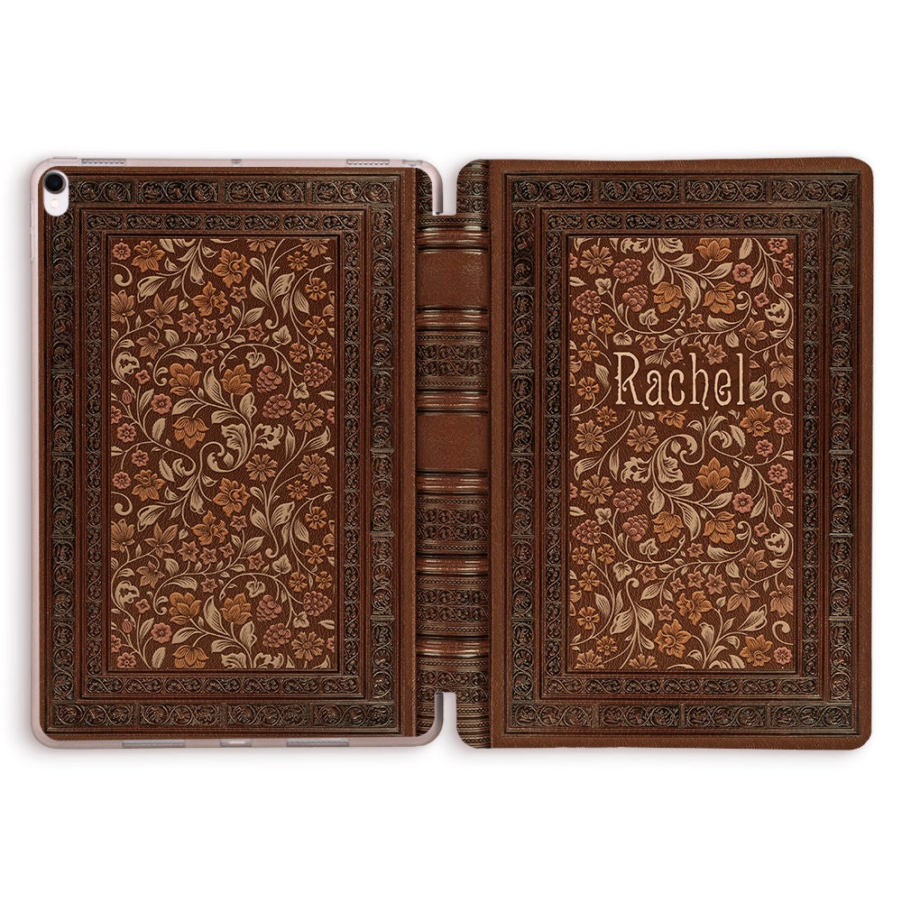 iPad case Vintage book Custom name iPad Air 5 iPad 10th 9th iPad Pro 12.9 11 inch Mini 6 iPad 10.2 10.9 Personalized aesthetic retro case