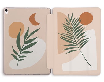 iPad case Aesthetic Neutral Floral Trendy case for iPad 10th 10.2 9th gen Air 5 10.9 Pro 11 12.9 10.5 9.7 Mini 6 Leaves Abstract Art cover