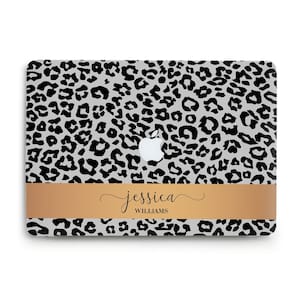 MacBook case Custom Name Aesthetic Leopard case for MacBook Air 13 Pro 13 M2 M1 Pro 16 14 15 12 Personalized Girly Trendy Unique Hard cover image 1