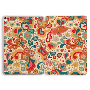iPad case Retro Cute Flowers Aesthetic case for iPad 10.2 Air 5 4 Pro 11 12.9 10.5 9.7 6th Mini 6 for Girl Trendy Floral Hippie Groovy cover