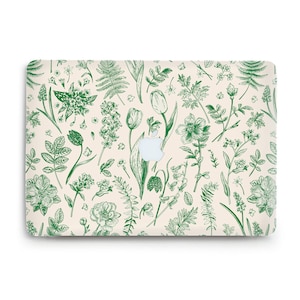 MacBook hoesje Groene bloemen Esthetische bloemen MacBook Pro 13 MacBook Air 13 m2 m3 Air 15 inch Pro 14 16 Tulpen planten Trendy toile stijl hoesje