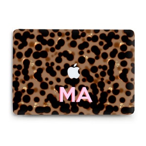 MacBook case Aangepaste monogram Esthetische aangepaste MacBook Pro 13 MacBook Air 13 13 m2 Pro 14 Pro 16 inch m1 Pro 15 Trendy initialen Tortoise case