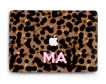 MacBook case Custom monogram Aesthetic custom MacBook Pro 13 MacBook Air 13 13 m2 Pro 14 Pro 16 inch m1 Pro 15 Trendy initials Tortoise case
