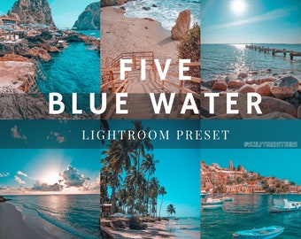 5 BLUEWATER lightroom preset / Mobile preset / Desktop preset / Blogger Presets for Instagram / Travel Lifestyle photography / lightroom