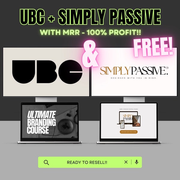 Ultimate Branding Course AND Simply Passive Course, MRR, Social Media Course, Master Resell Rights, Marketing, Course for Resell, UBC