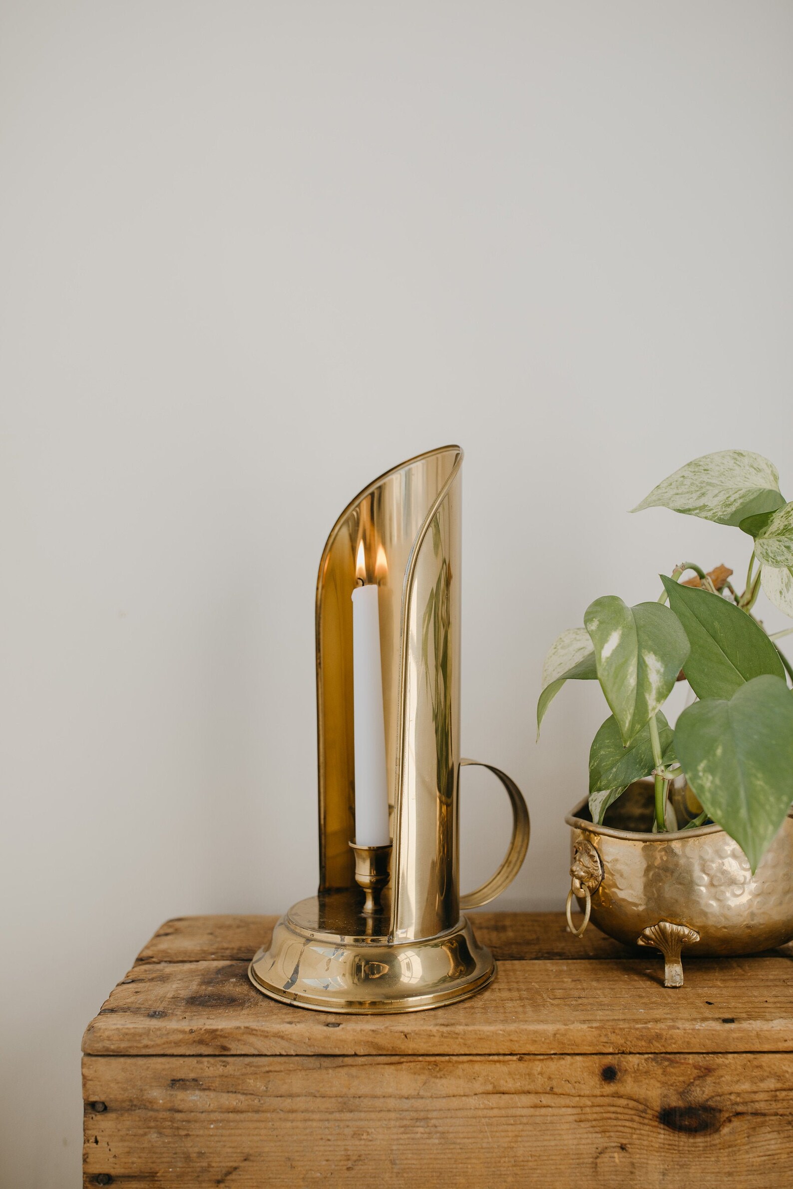 Brass walking candle holder candle lamp handle candlestick Etsy