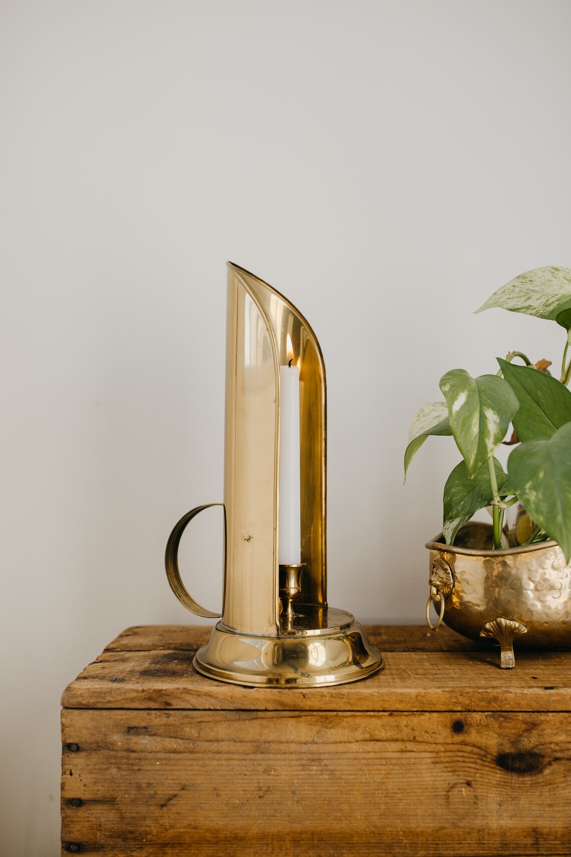 Brass walking candle holder candle lamp handle candlestick Etsy