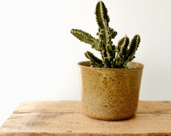 Handmade Ceramic Planter Pot: Neutral Tones with Artisanal Touch