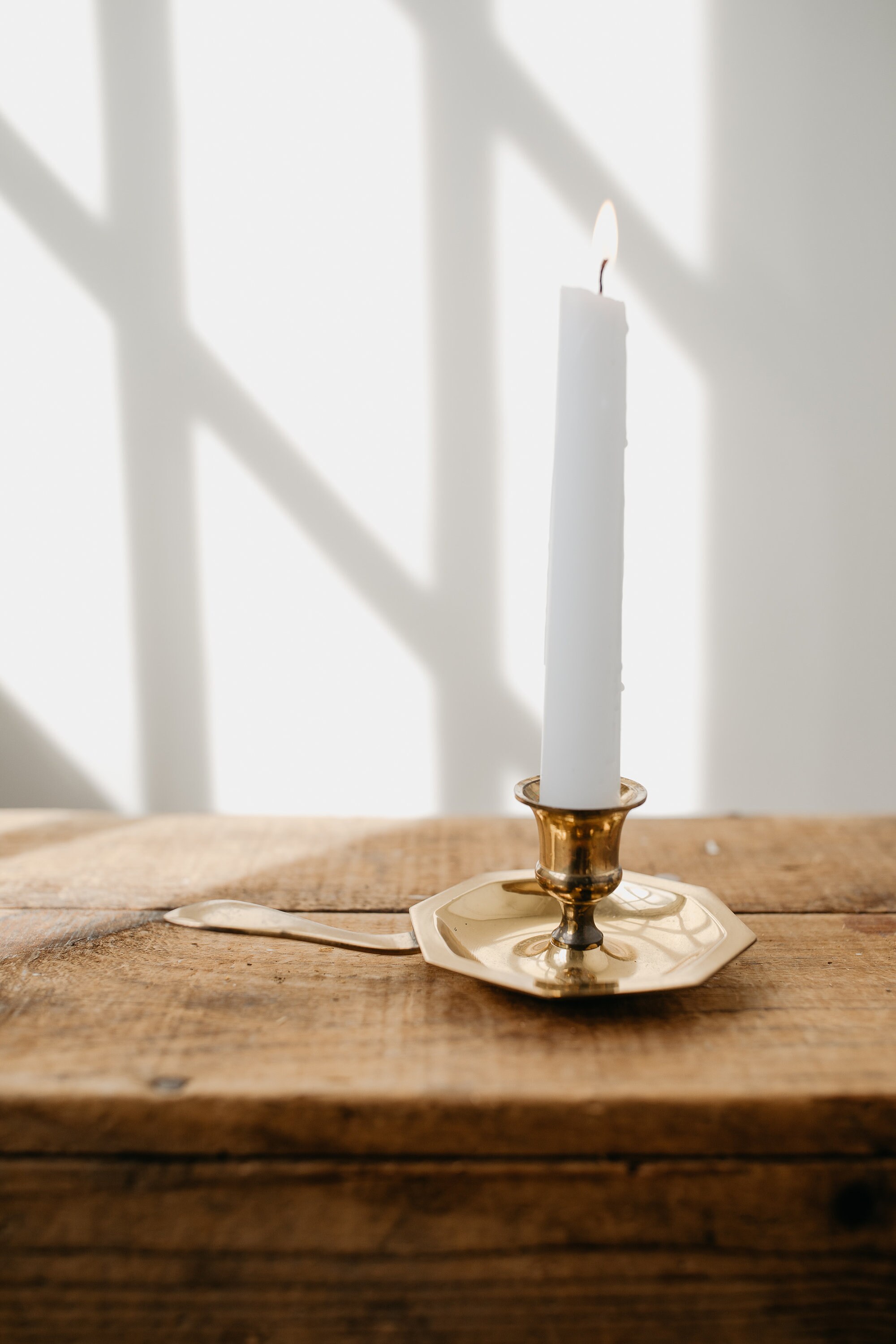 Vintage Brass Chamber Candle Stand with Flat Handle Walking Etsy