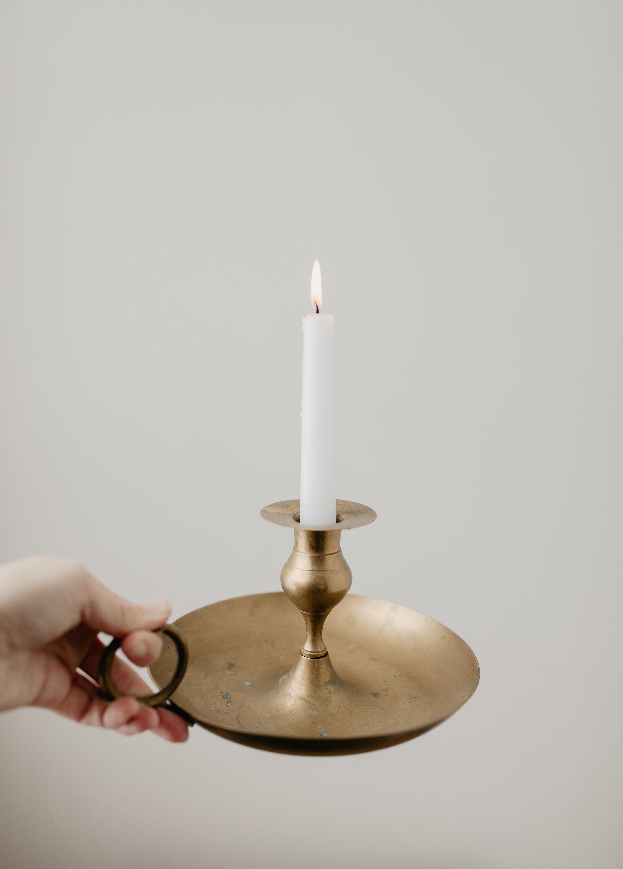 Large Vintage Brass Candlestick Holder Walking Candle Holder Etsy