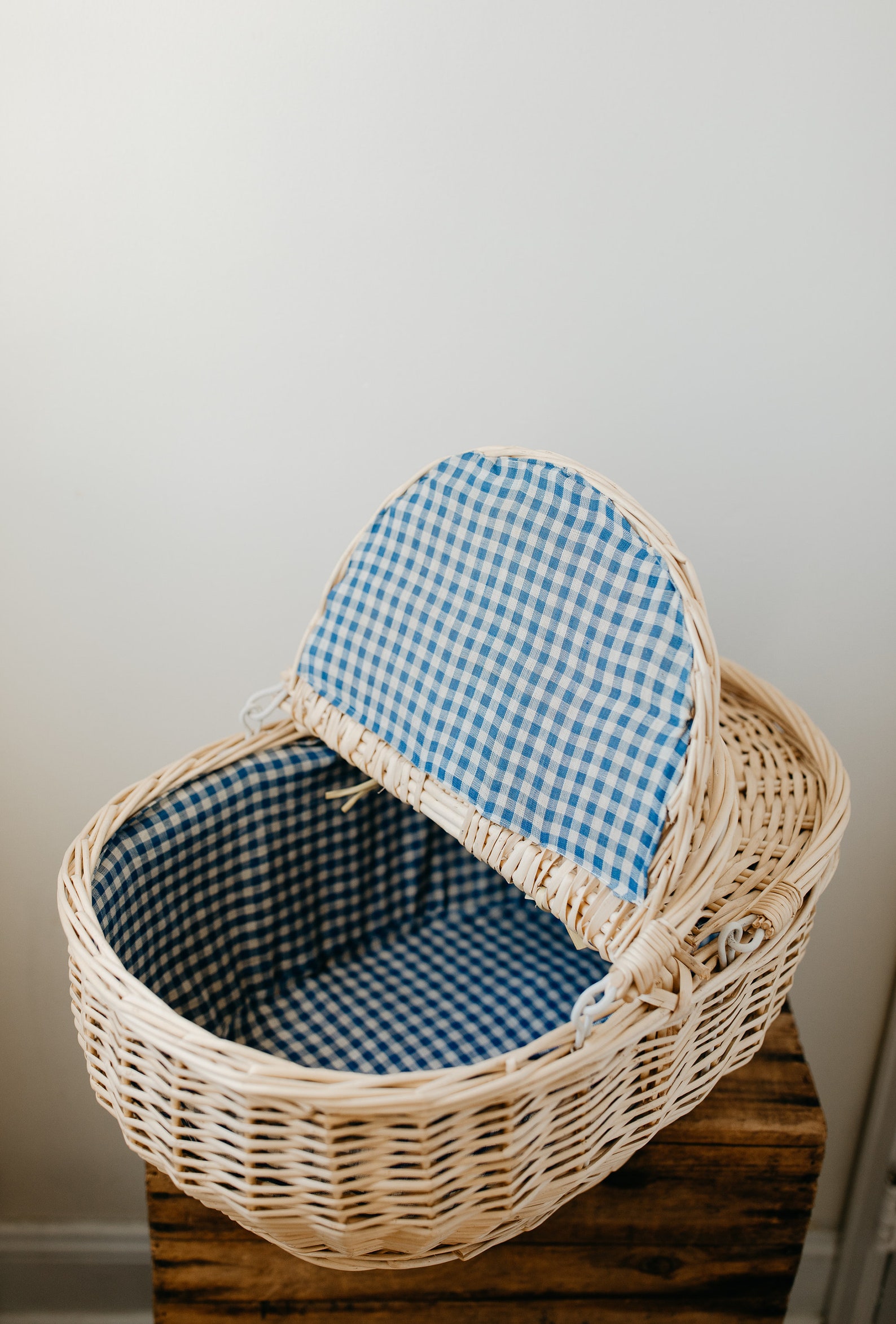 Unique Oval Wicker Picnic Basket Double Lid Tall Handle Etsy