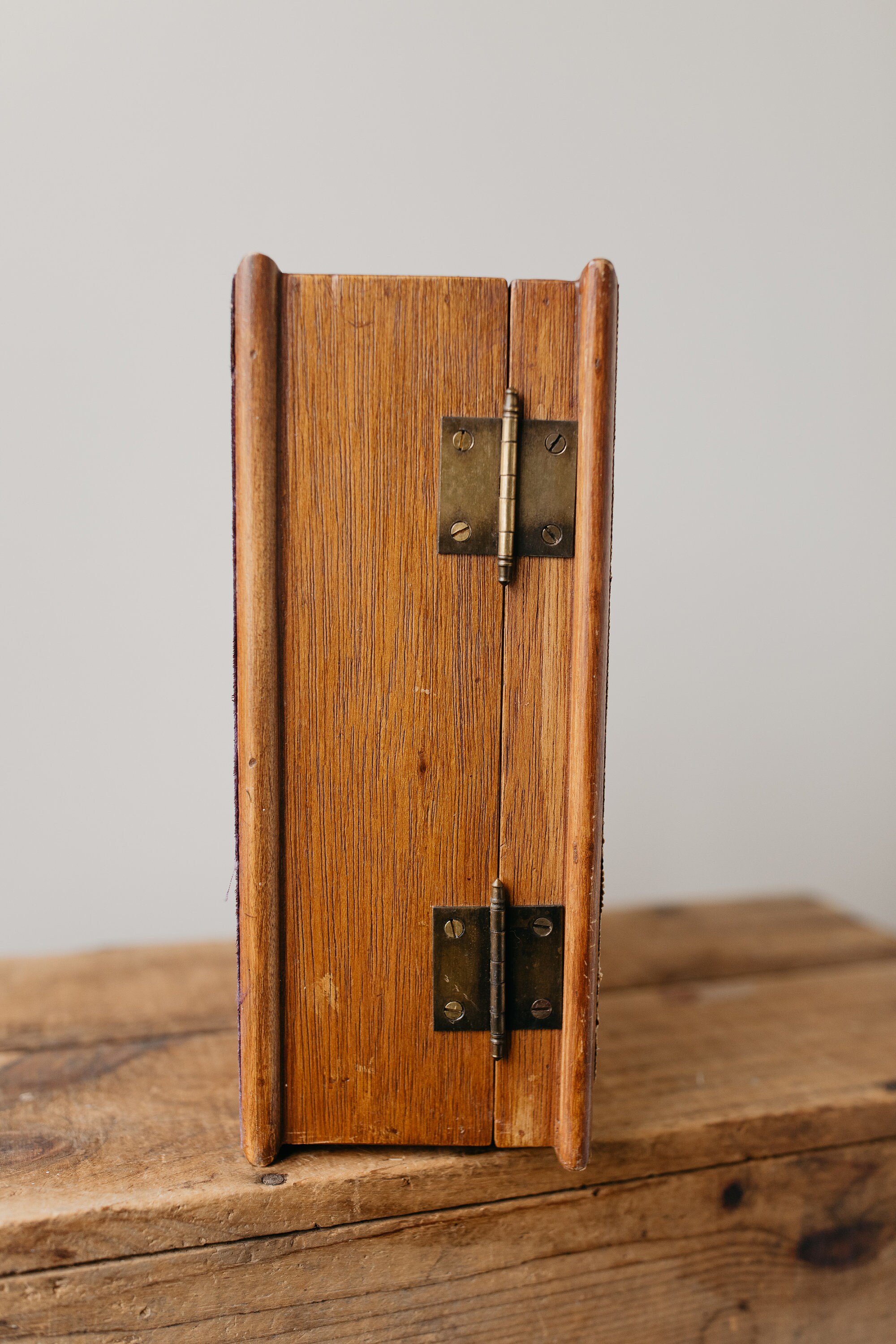 Vintage Wood Jewelry Box Roses Gold Foil Gold Yellow Velvet Etsy UK