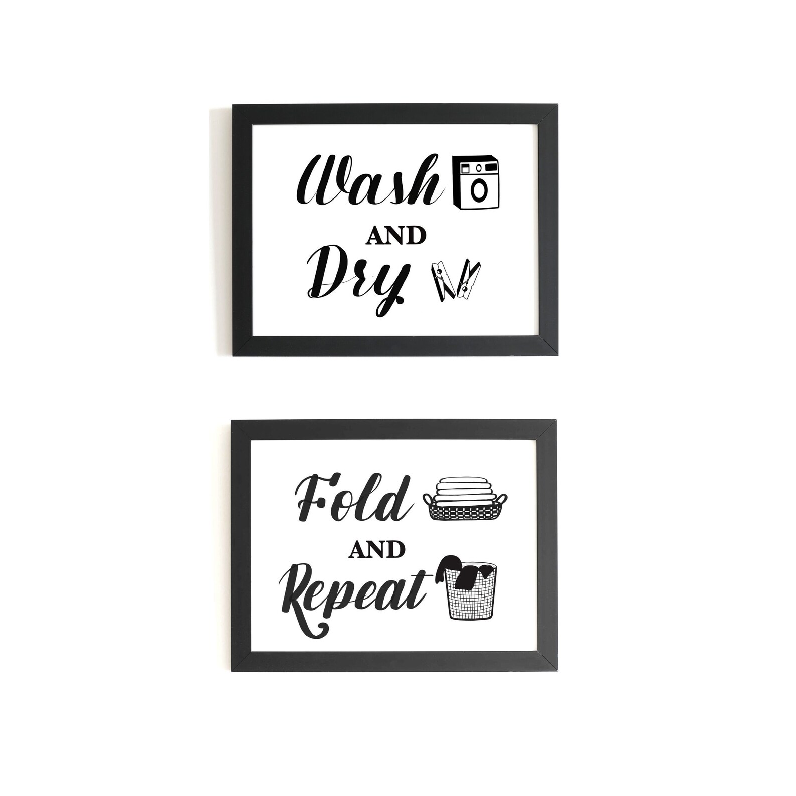 Waschen Dry Fold Repeat Set von 2 Wäsche Wand Kunstdrucke | Etsy
