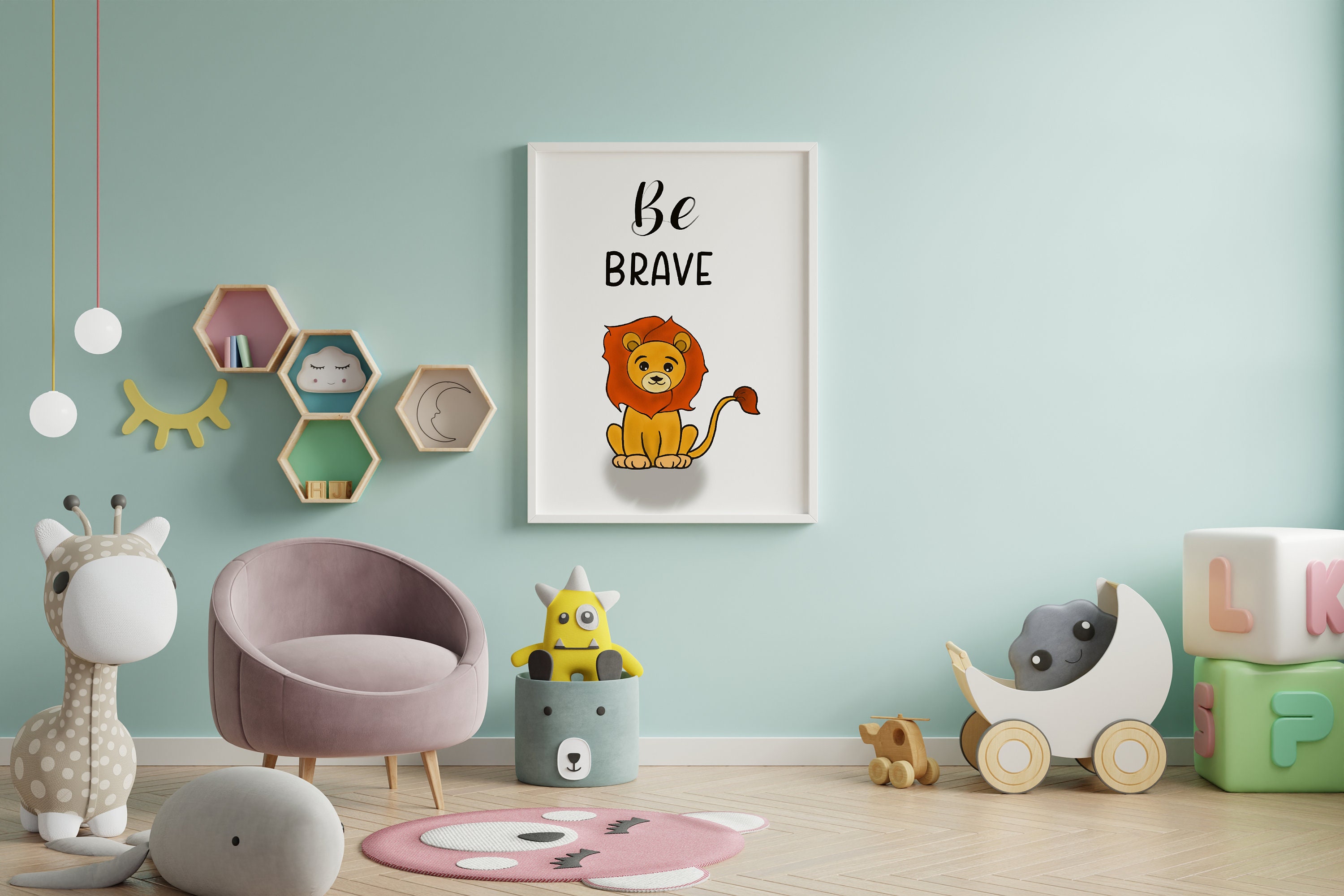 Lion Nursery Wall Decor Printable Nursery Art Safari Etsy