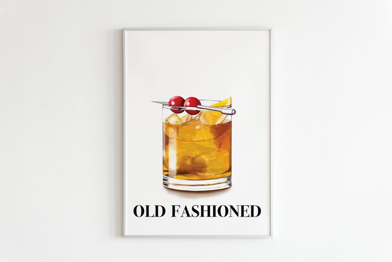 Set med 3 cocktailtryck | Signaturdrinkskylt | Bardekoration för hemmet | Tavelväggbar | 3-delad väggkonst bild 8