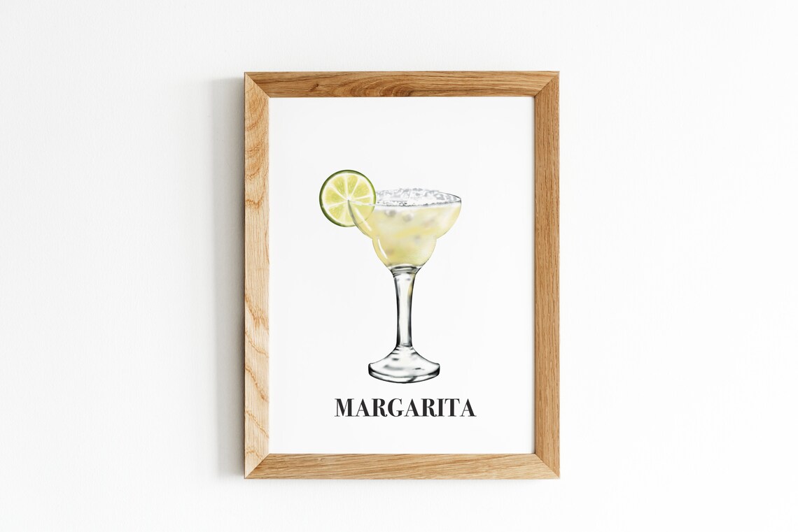Margarita Cocktail Print Signature Drink Sign Home Bar Decor Wedding