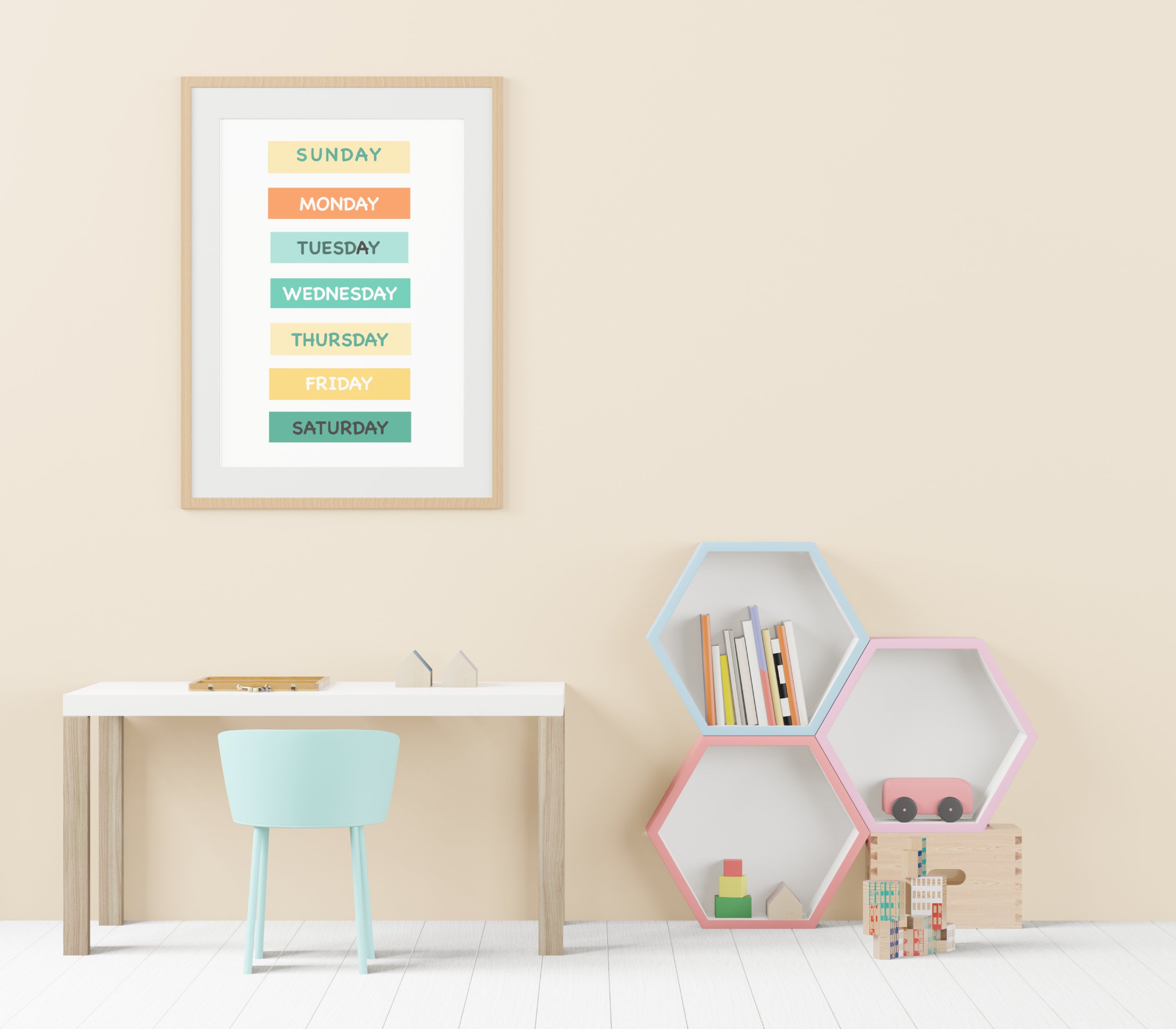 Days of the Week Poster | Homeschool Print | Nursery Decor | Rainbow ...