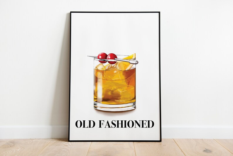 Set med 3 cocktailtryck | Signaturdrinkskylt | Bardekoration för hemmet | Tavelväggbar | 3-delad väggkonst bild 7