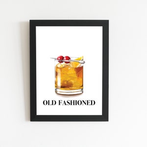 Set med 3 cocktailtryck | Signaturdrinkskylt | Bardekoration för hemmet | Tavelväggbar | 3-delad väggkonst bild 3