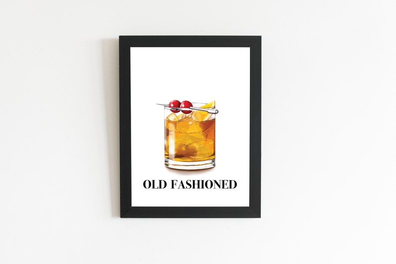 Set med 3 cocktailtryck | Signaturdrinkskylt | Bardekoration för hemmet | Tavelväggbar | 3-delad väggkonst bild 3