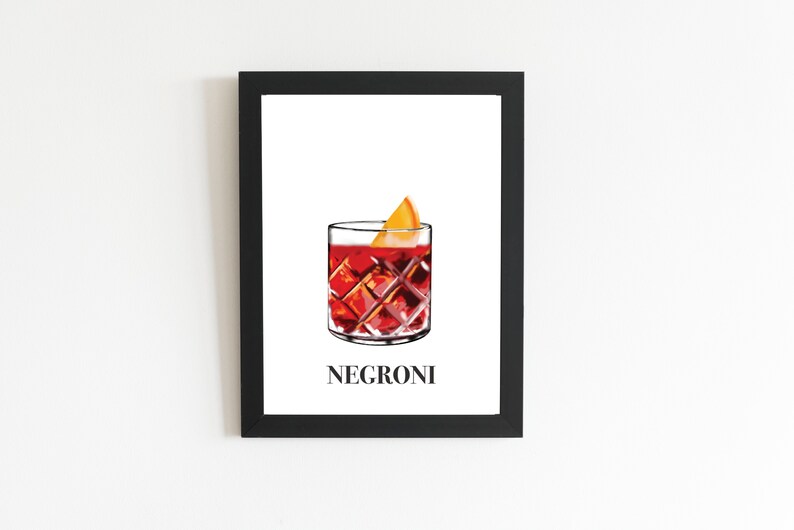 Set med 3 cocktailtryck | Signaturdrinkskylt | Bardekoration för hemmet | Tavelväggbar | 3-delad väggkonst bild 2
