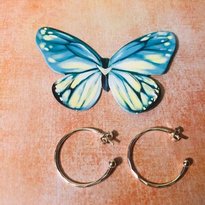 Sterling Silver - Semi Hoop Diamond Cut with Push Back Butterfly Clutch - 22 mm - Stamped 925 - Christmas Gifts - Mother&#39;s Day Sweetest Day