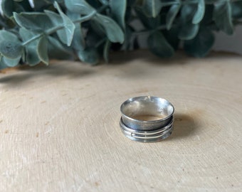 Sterling Silver Spinning Ring - Anti-Anxiety Ring - Spinner Ring