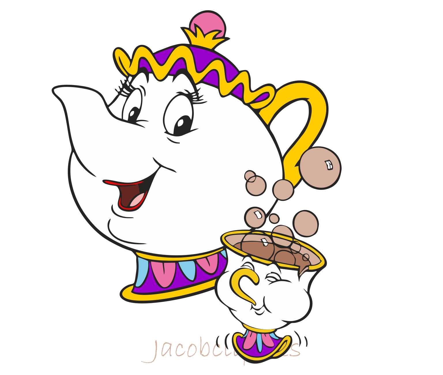 Disney Beauty and The Beast Chip Mrs. Potts Tshirts Cut Etsy