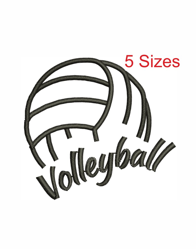 Volleyball Embroidery Design Volleyball Pes Embroidery File Etsy