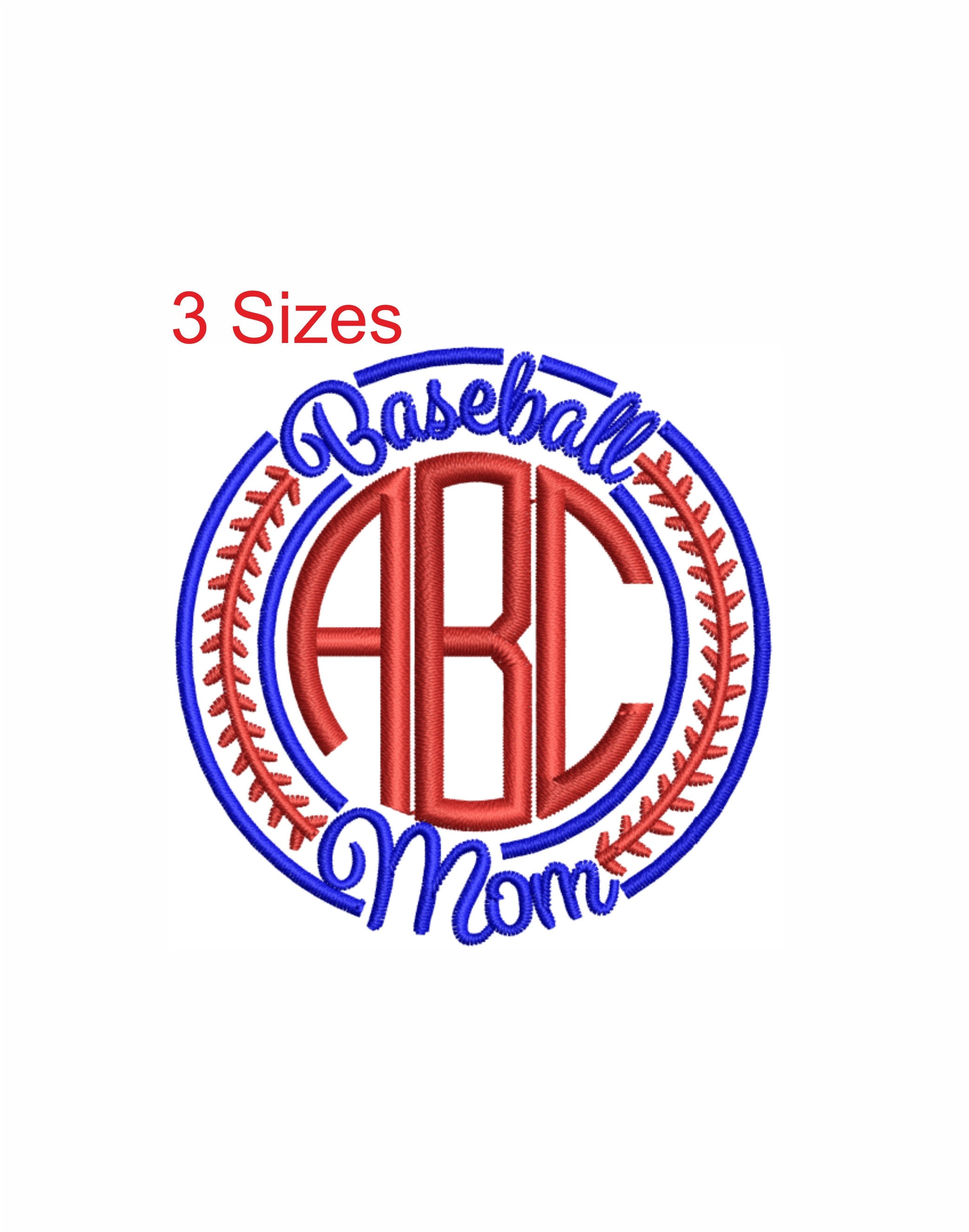 BaseballMomMonogram Embroidery design Etsy