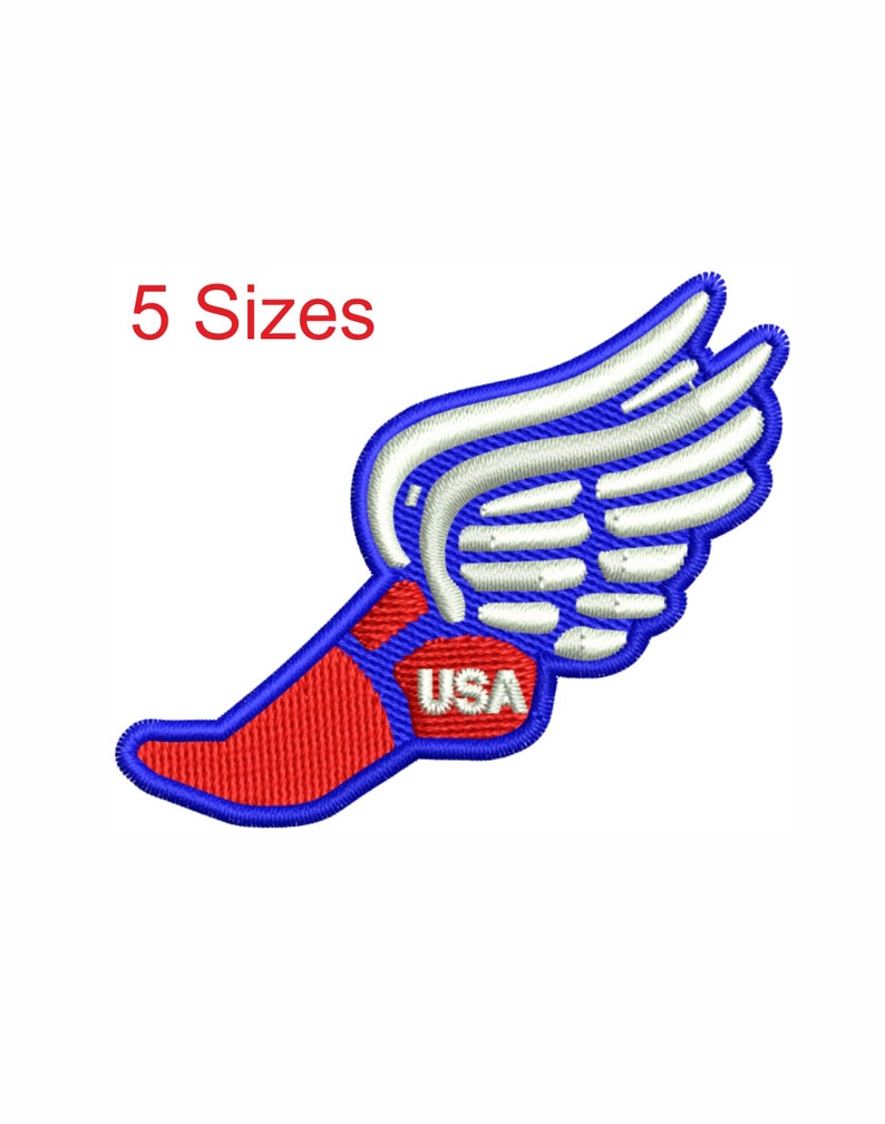 USA Track and Field Winged Foot Embroidery Design USA Track Etsy
