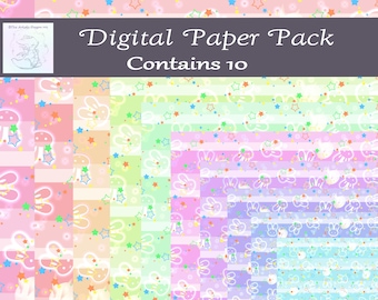 Digital Paper Pack Easter Bunny Theme