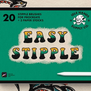 20 Procreate Stippling Brushes + 3 paper templates