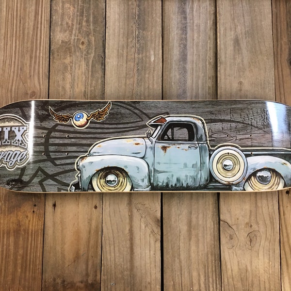 1954 Chevrolet truck skateboard heat pressed printed