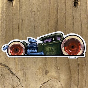 Decal - hixgarage green coupe 2025  Vinyl Decal Glossy Sticker Original Art Free US Shipping