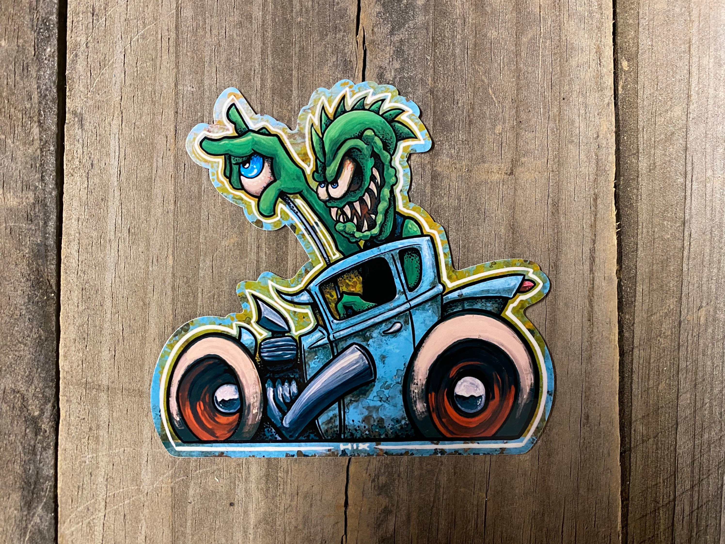 "Built Not Bought" Hot Rod Decal Sticker Set - Vintage Rat Rod Style, Pack Of 2