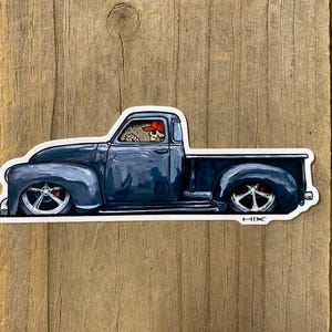 Decal - 53 Chevy gray  Vinyl Decal Glossy Sticker Original Art Free US Shipping