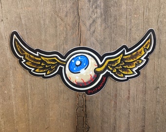 Flying Eyeball Vinyl Decal Glossy Sticker Hixgarage Art Free US Shipping