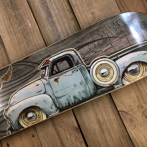 1954 Chevrolet truck skateboard heat pressed printed zdjęcie 4