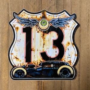 Highway 13 Ratrod Sticker Hixgarage Gratis verzending in de VS