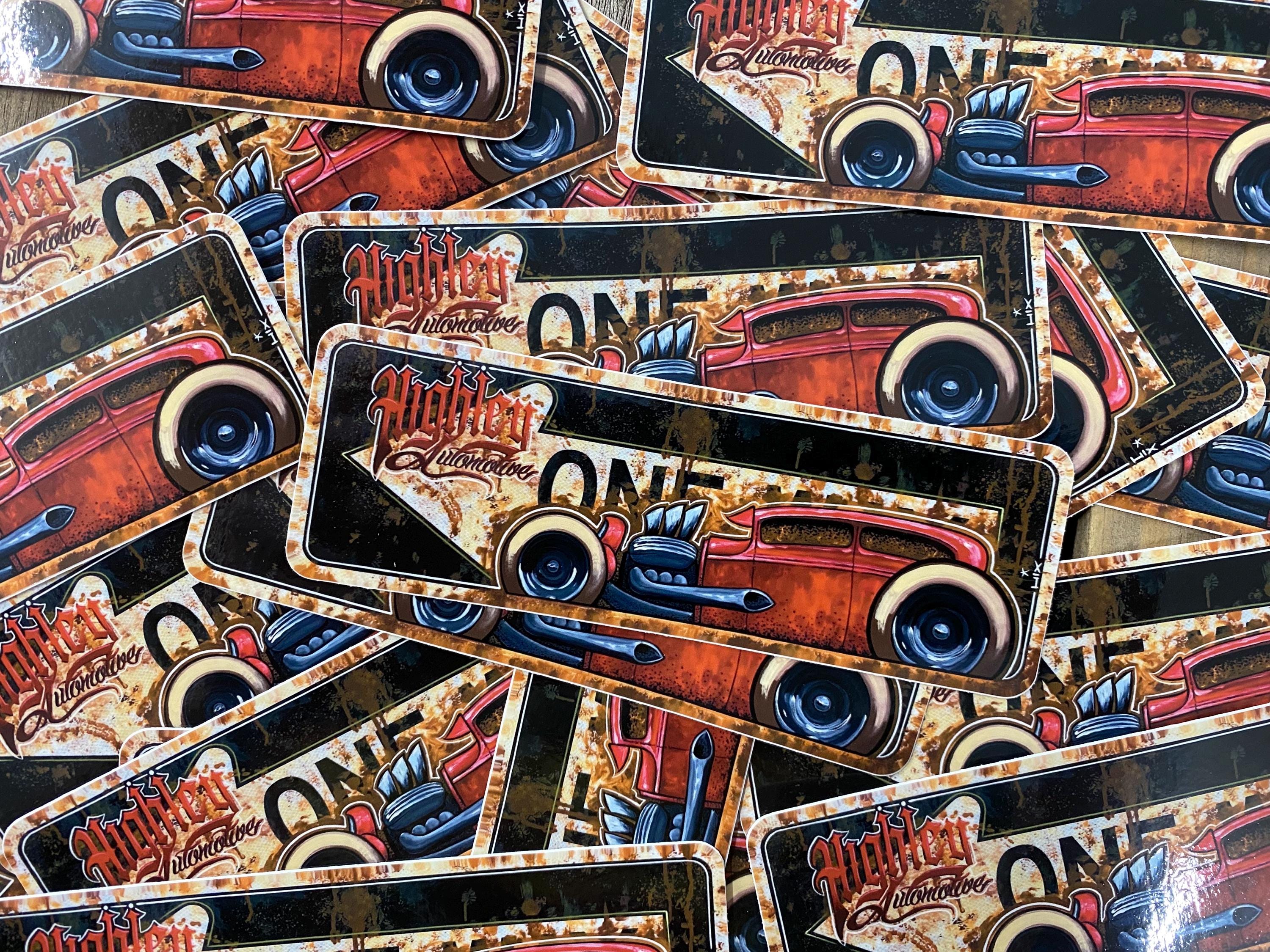 Autorama Sticker Hotrod Sticker: Highley Automotive Red Sedan Vinyl Decal - Etsy