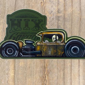 HIXgarage groen logo ratrod originele kunst gratis verzending in de VS
