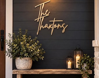 Custom Last Name Sign: Personalized Surname Wall Decor | Wedding Gift and Housewarming Decor
