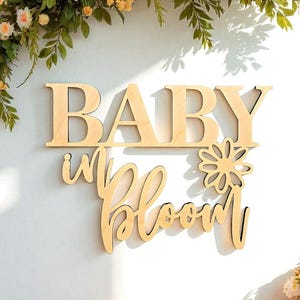 Baby in Bloom Shower Sign Wildflower Baby Shower Decor Stacked Floral Sign Gender Reveal Decorations Baby in Bloom Theme
