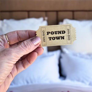 Bilhete para Pound Town - Bilhete sexy só de ida Presente de dia dos namorados para ele ou para ela - Presente engraçado para o namorado Presente de dia dos namorados para o marido Engraçado