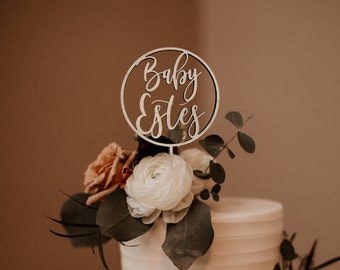 Custom Baby Name Cake Topper - Personalized Baby Shower Decoration - Unique Pregnancy Announcement Party Decor - Celebrate New Beginnings