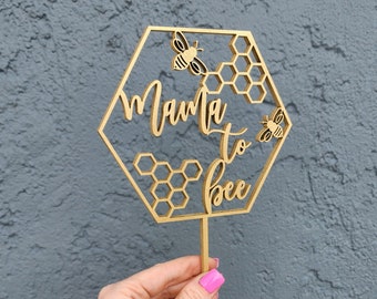 Mama to bee cake topper Pregnancy Announcement Babyshower Cake Bee Babyshower Decor Momma to Bee Cake Topper Gender Reveal Decorations
