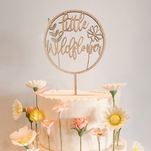 Boho Little Wildflower Cake Topper, Wildflower Birthday, Flower Baby Shower Decorations, Gender Reveal Decorations, Floral Birthday Party